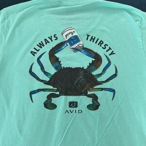 Avid “Always Thirsty” drinking crab T-shirt